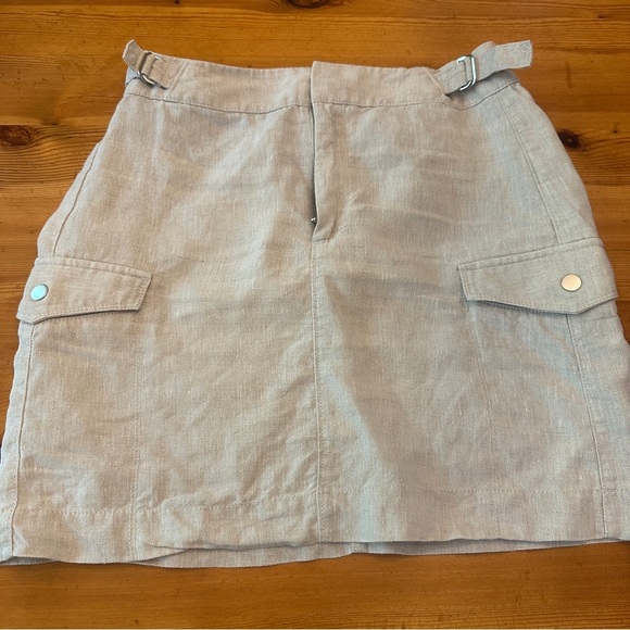 Athleta Womens Voyager Linen
Cargo Skirt Sz 4 Khaki Elastic Back
Waist Band - Picture 1 of 6